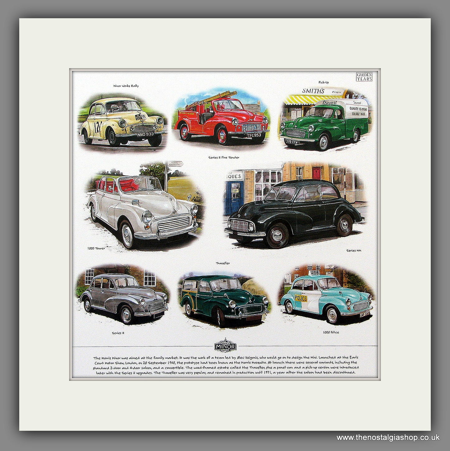 Morris Minor Classics 2. Mounted print
