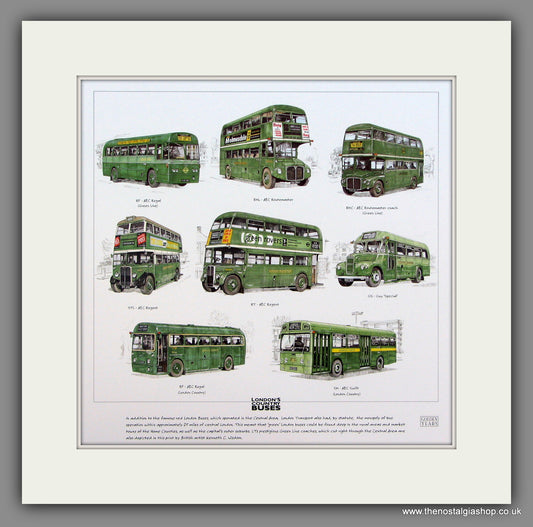 Buses; London Country  Mounted print