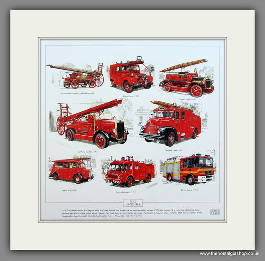 Fire Engines 2.  Mounted print