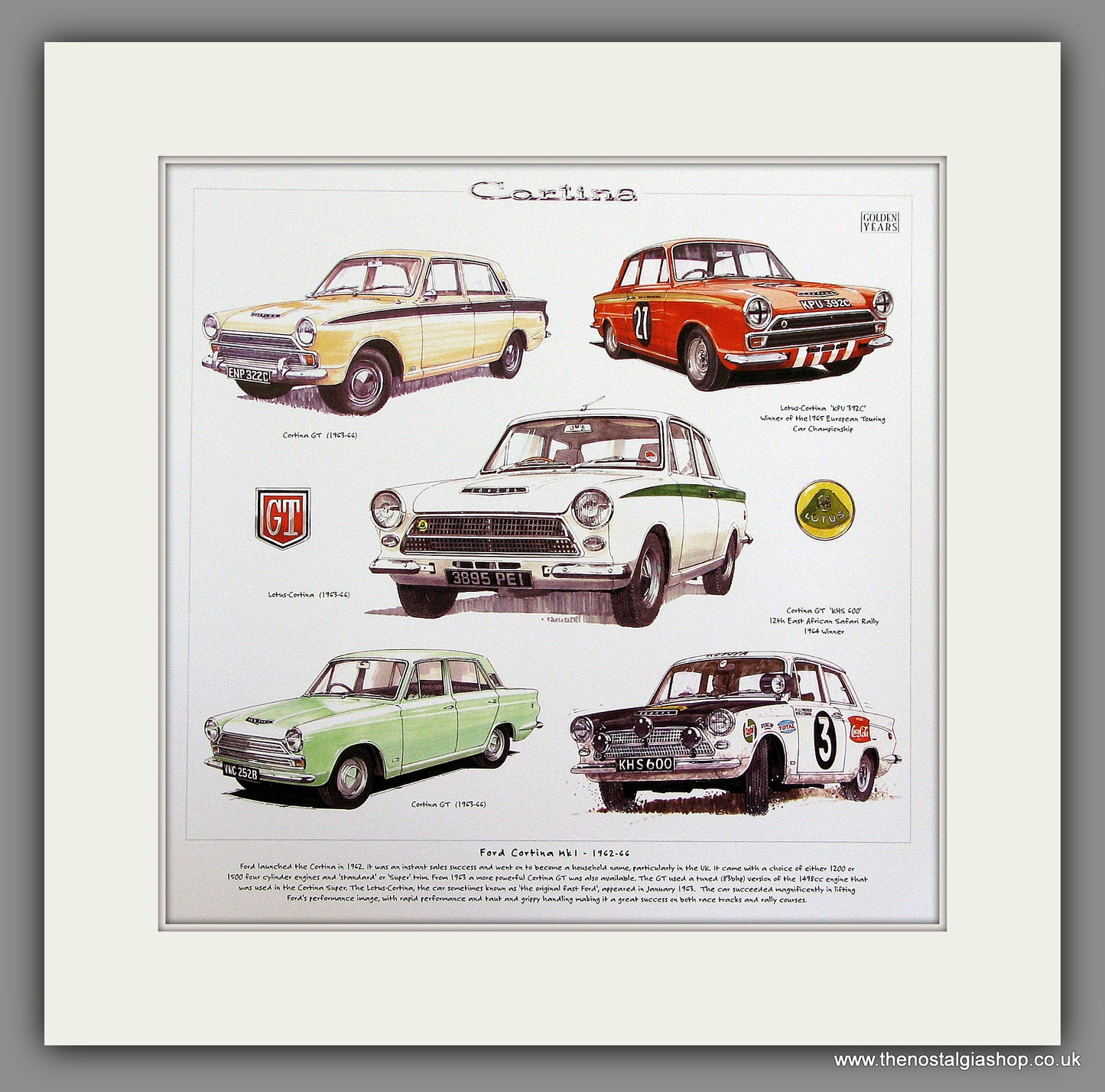 Ford Cortina MkI 1962-66 Mounted Car Print