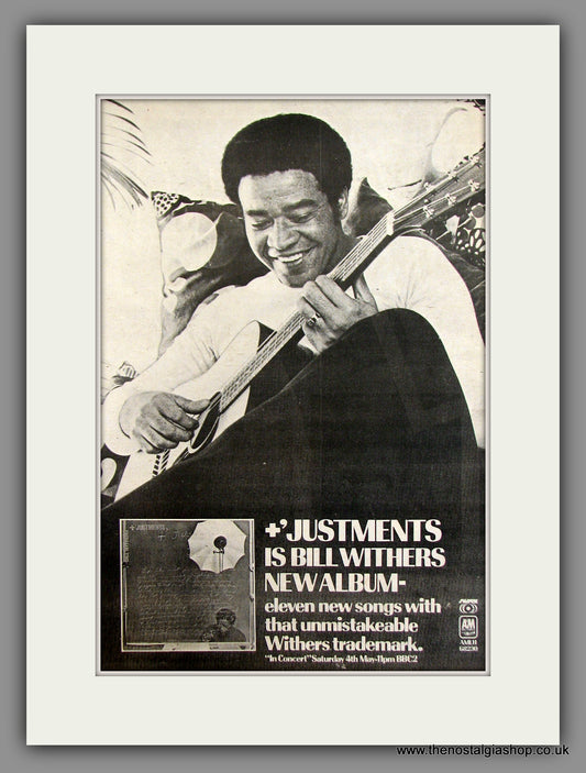 Bill Withers +'Justments. Original Advert 1974 (ref AD11691)
