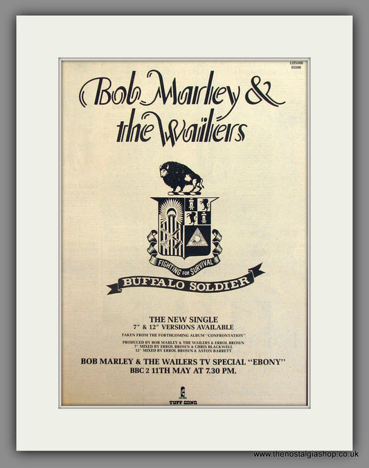 Bob Marley And The Wailers. Buffalo Soldier. Original Advert 1983 (ref AD11764)