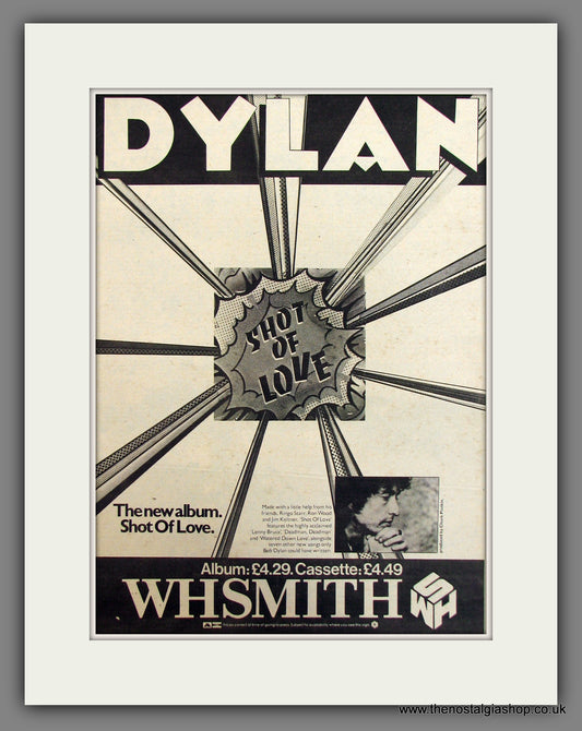 Bob Dylan, Shot Of Love. Original Advert 1981 (ref AD11767)
