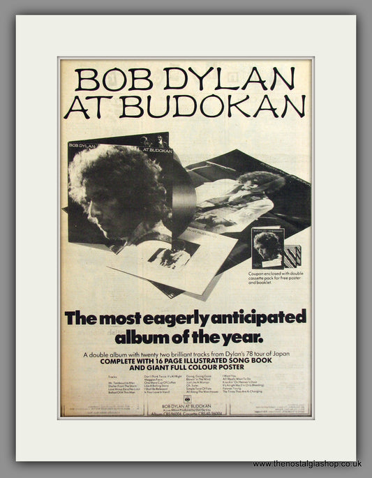 Bob Dylan At Budokan. Original Advert 1979 (ref AD11770)
