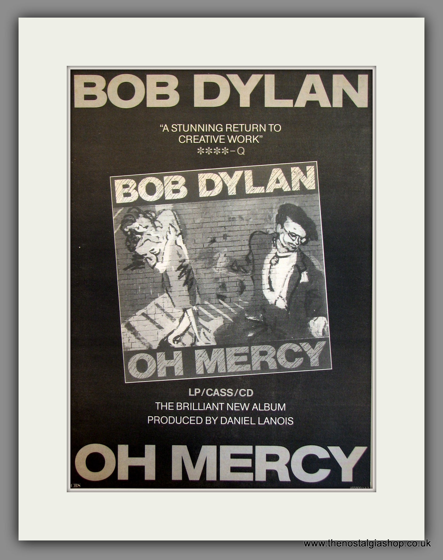 Bob Dylan, Oh Mercy. Original Advert 1989 (ref AD11774)