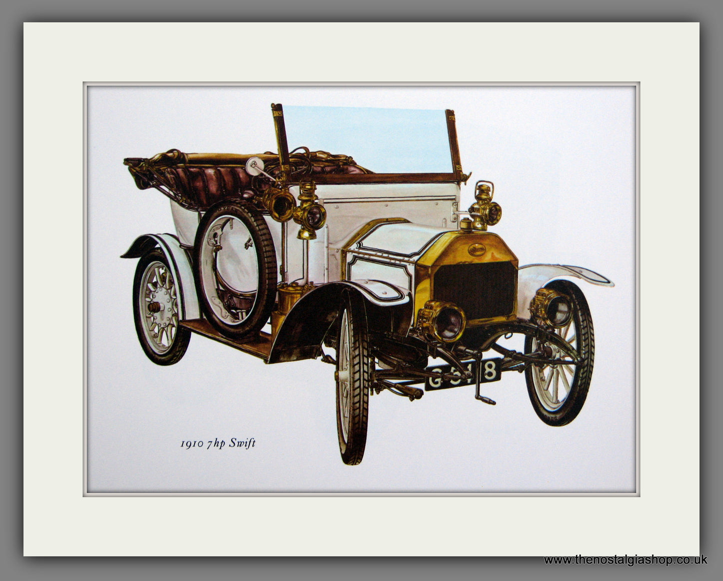 Swift 7hp 1910. Mounted Print.