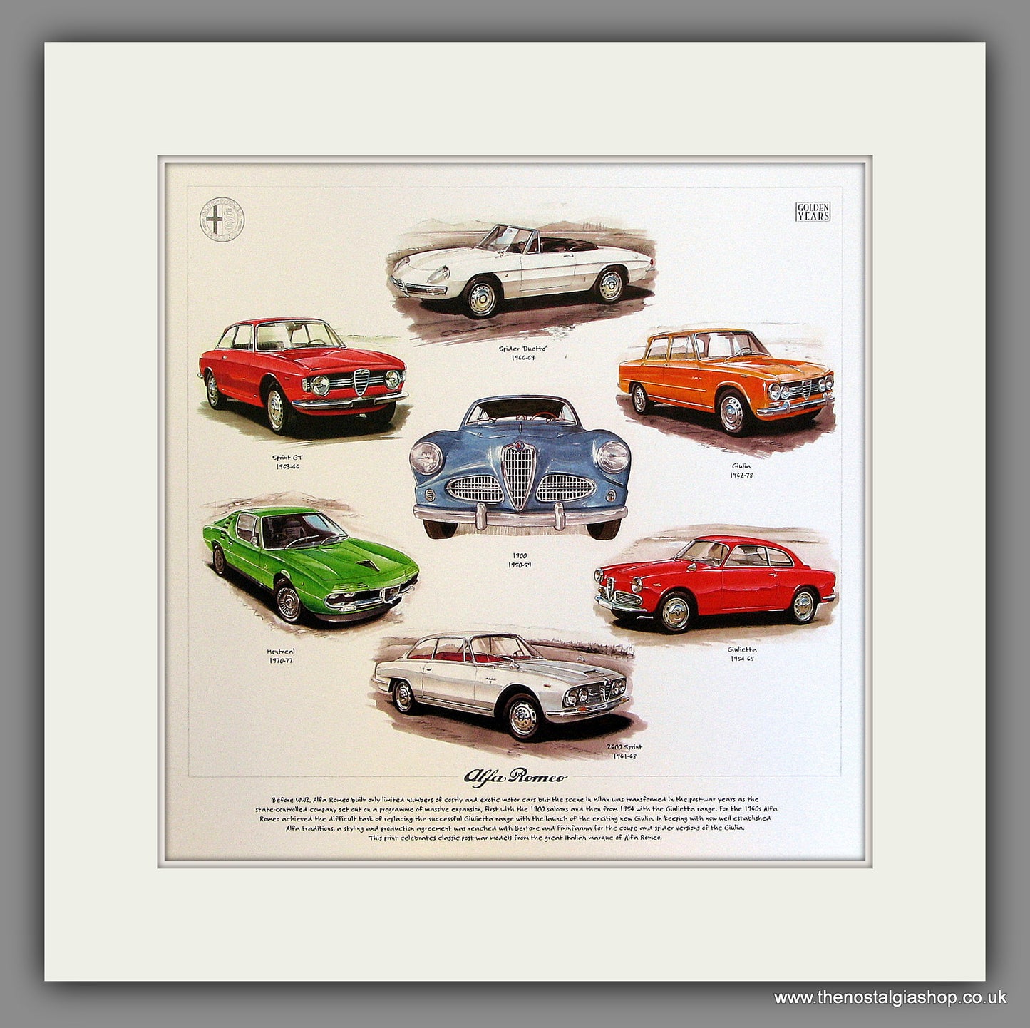 Alfa Romeo. Mounted Print.