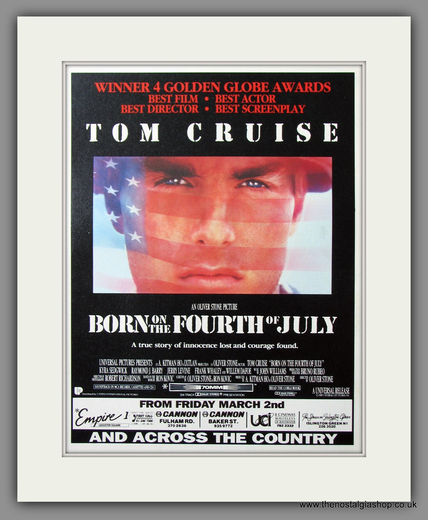 Born on The Fourth Of July. 1990 Original Advert (ref AD54761)