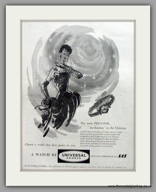 Universal Geneve Watches. Original Advert 1955 (ref AD50140)