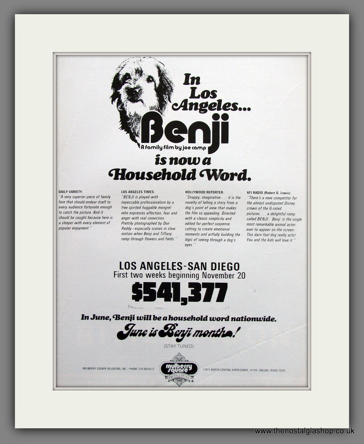 Benji. 1974 Original Advert (ref AD54647)