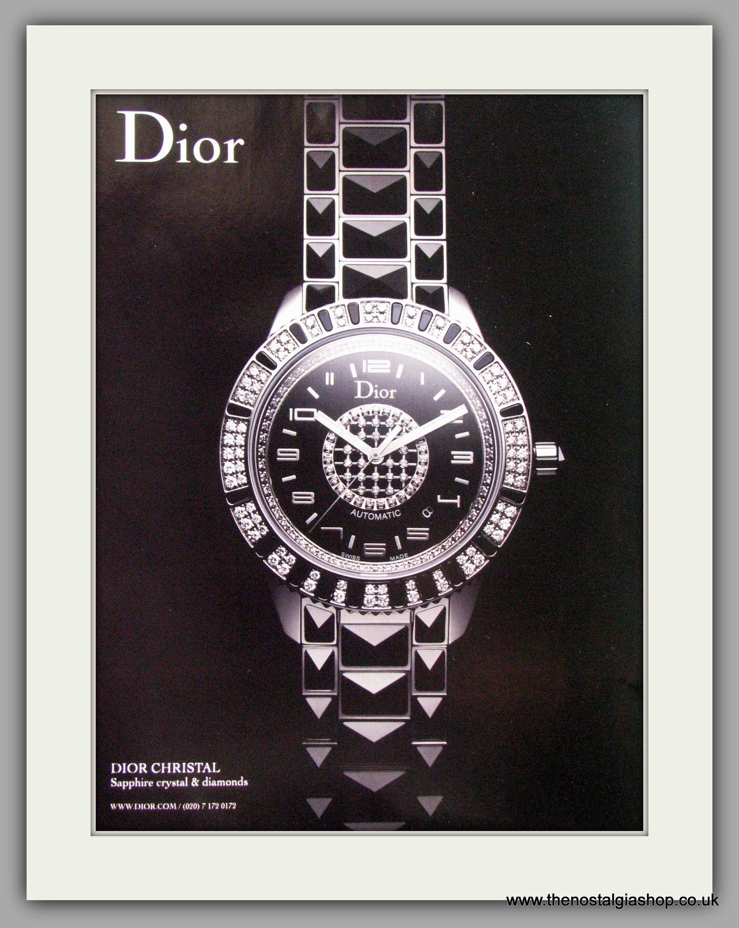 Dior Christal Automatic Watch. Original Double Advert 2009 (ref AD50174)