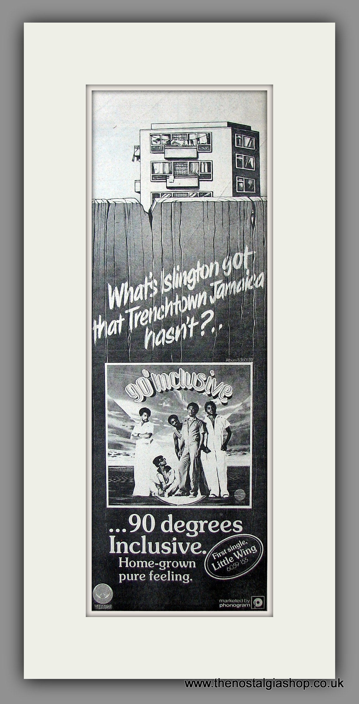 Ninety Degrees. Inclusive. Original Advert 1976 (ref AD200007)