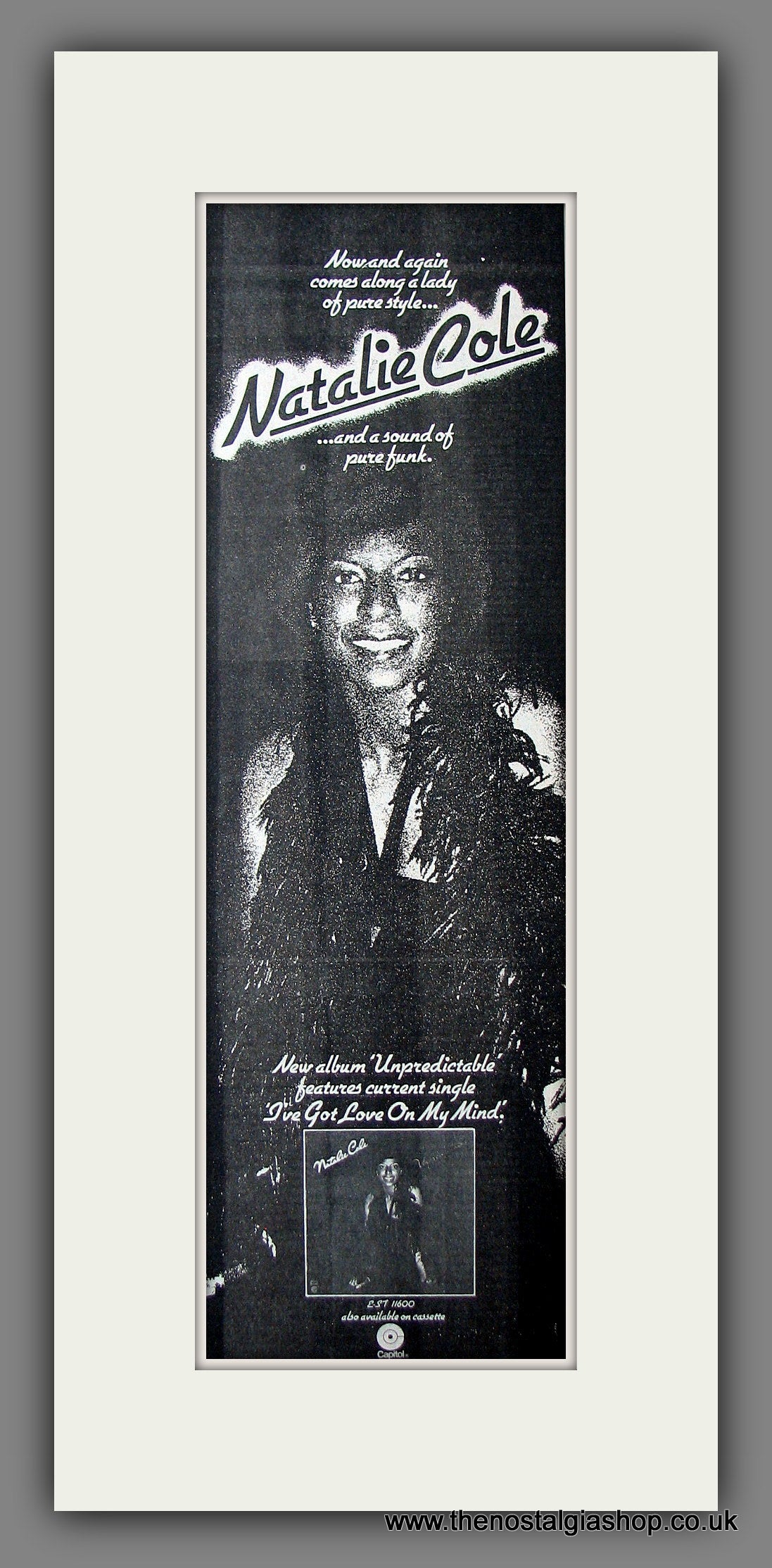 Natalie Cole. Unpredictable. Original Advert 1977 (ref AD200013)