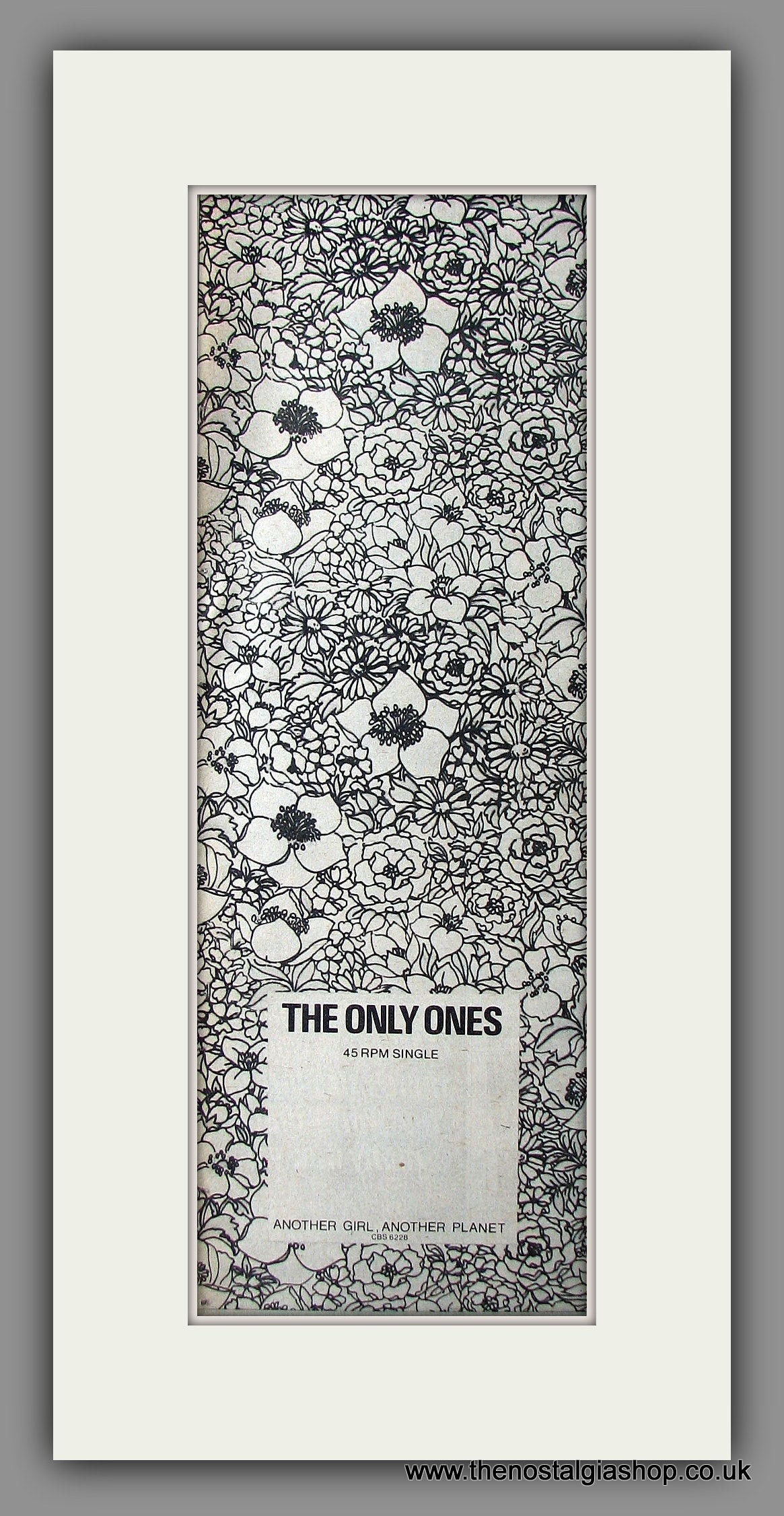 Only Ones (The) Another Girl, Another Planet. Original Advert 1978 (ref AD200040)