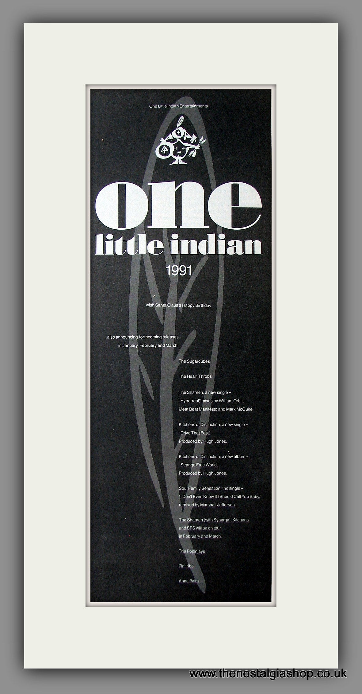 One Little Indian 1991. Original Advert 1990 (ref AD200042)