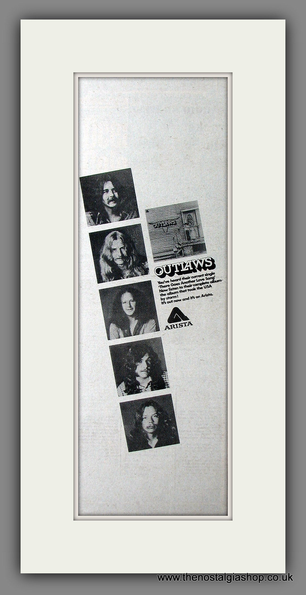 Outlaws. New Album. Original Advert 1975 (ref AD200047)