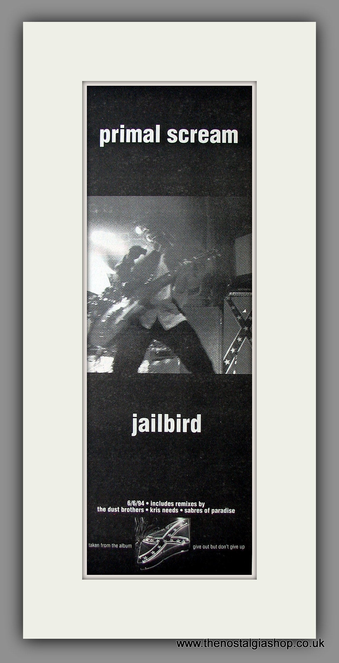 Primal Scream. Jailbird. Original Advert 1994 (ref AD200056)
