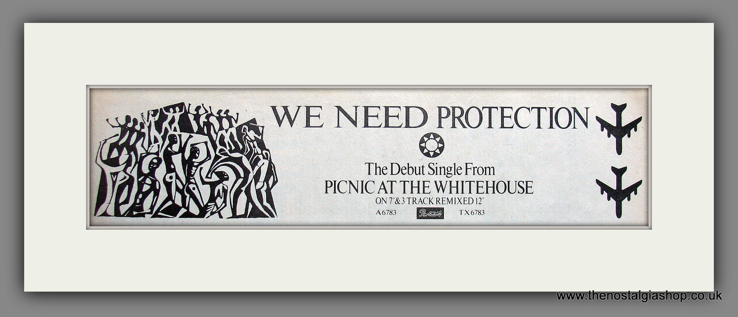 Picnic At The Whitehouse. We Need Protection. Original Advert 1986 (ref AD200072)