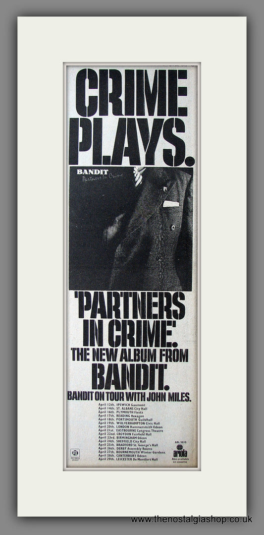 Bandit. Partners in Crime. UK Tour. Original Advert 1979 (ref AD200078)