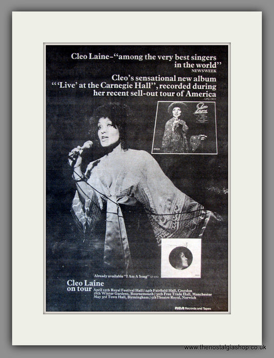 Cleo Laine. Live At The Carnegie Hall. Original Advert 1974 (ref AD11785)