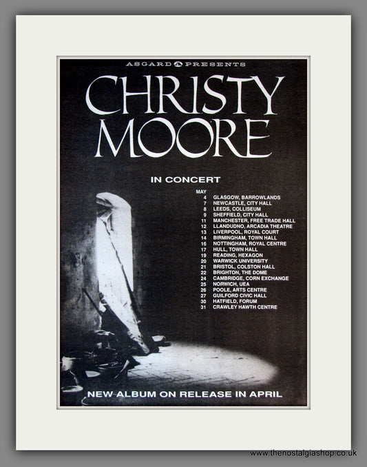 Christy Moore, UK Tour. Original Advert 1991 (ref AD11793)
