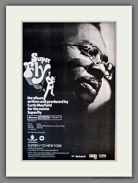 Curtis Mayfield. Superfly. Original Advert 1973 (ref AD11798)
