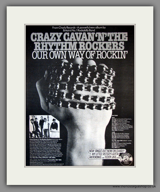 Crazy Cavan 'N' The Rhythm Rockers. Our Own Way Of Rockin'. Original Advert 1977 (ref AD11809)