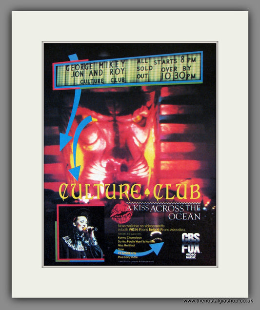 Culture Club. A Kiss Across The Ocean. Original Advert 1984 (ref AD11815)