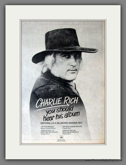 Charlie Rich. Original Advert 1974 (ref AD11833)