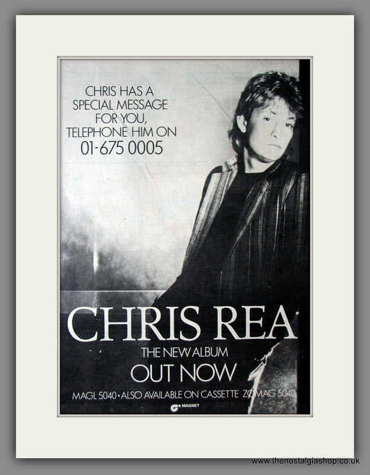 Chris Rea. New Album. Original Advert 1982 (ref AD11885)