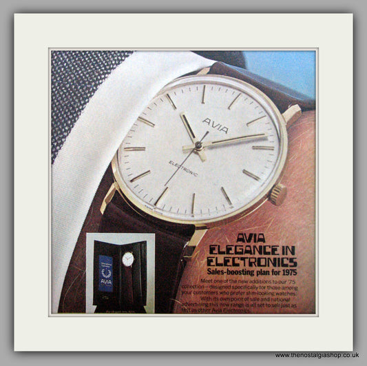 Avia Electronic Watch.  Original Advert 1975.  (ref AD7282)
