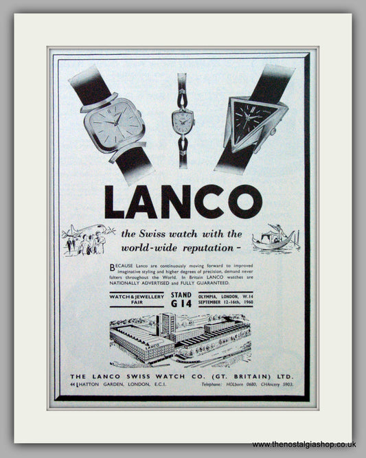 Avia Olympic Watch. Original Advert 1959.  (ref AD7324)