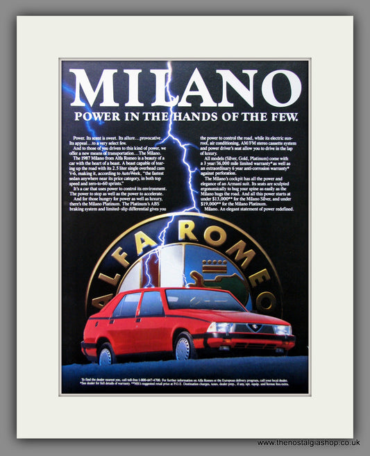 Alfa Romeo Milano. Original American Advert 1980 (ref AD54576)