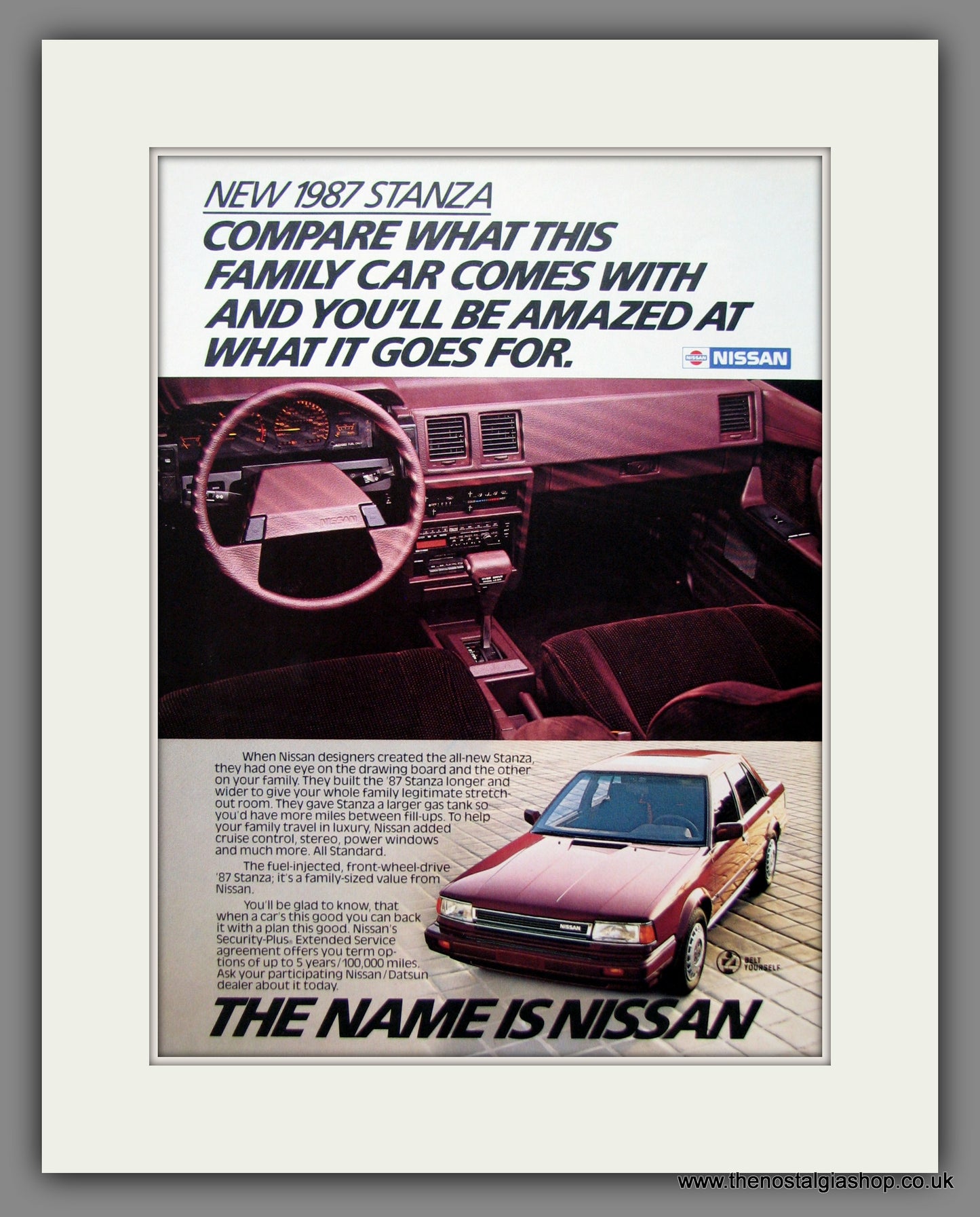 Nissan Stanza. Original American Advert 1986 (ref AD54633)