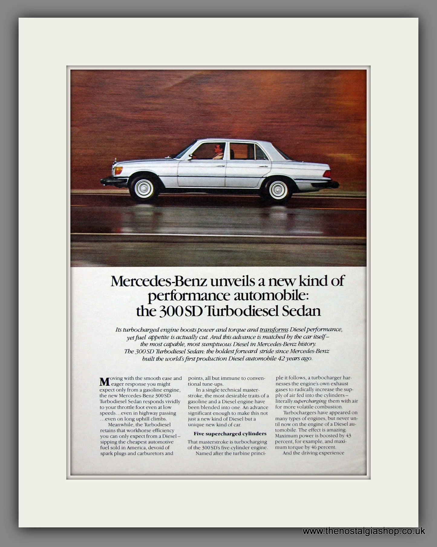 Mercedes Benz 300SD Turbo Diesel. Original American Advert 1978 (ref AD54680)