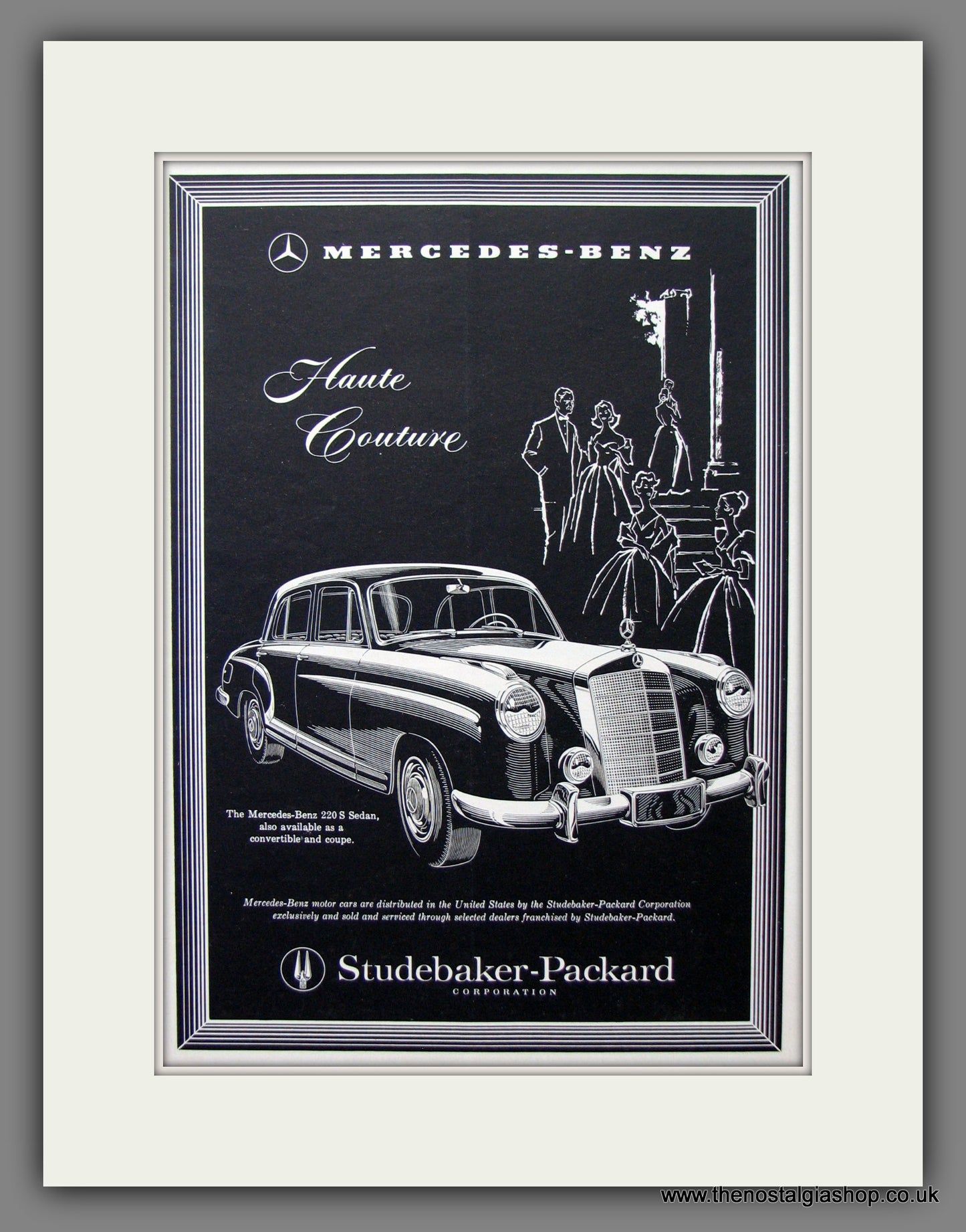 Mercedes Benz 220S Sedan. Original American Advert 1958 (ref AD54685)