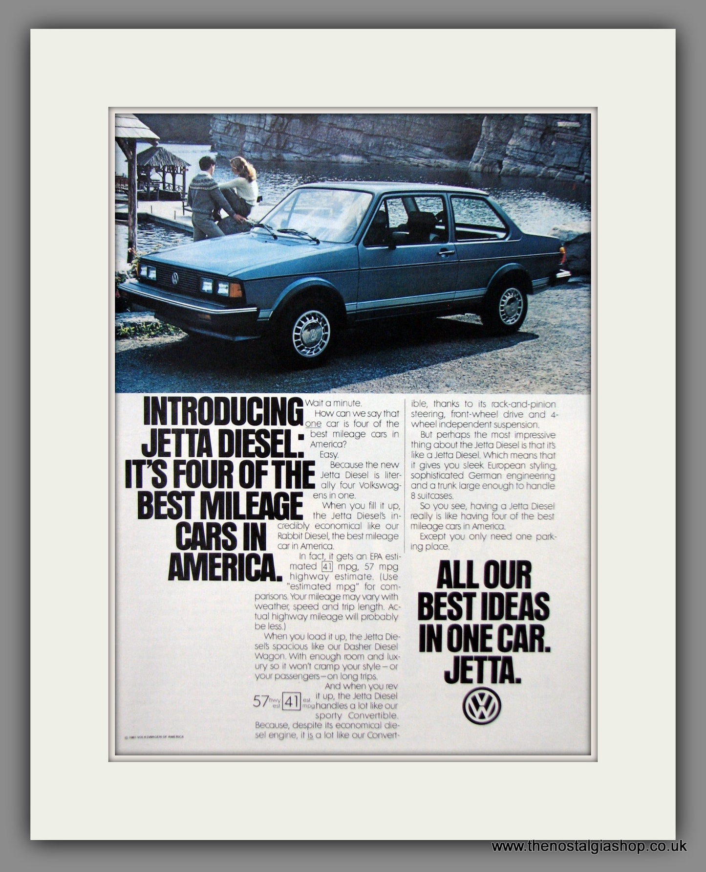 Volkswagen Jetta Diesel. Original American Advert 1981 (ref AD54717)