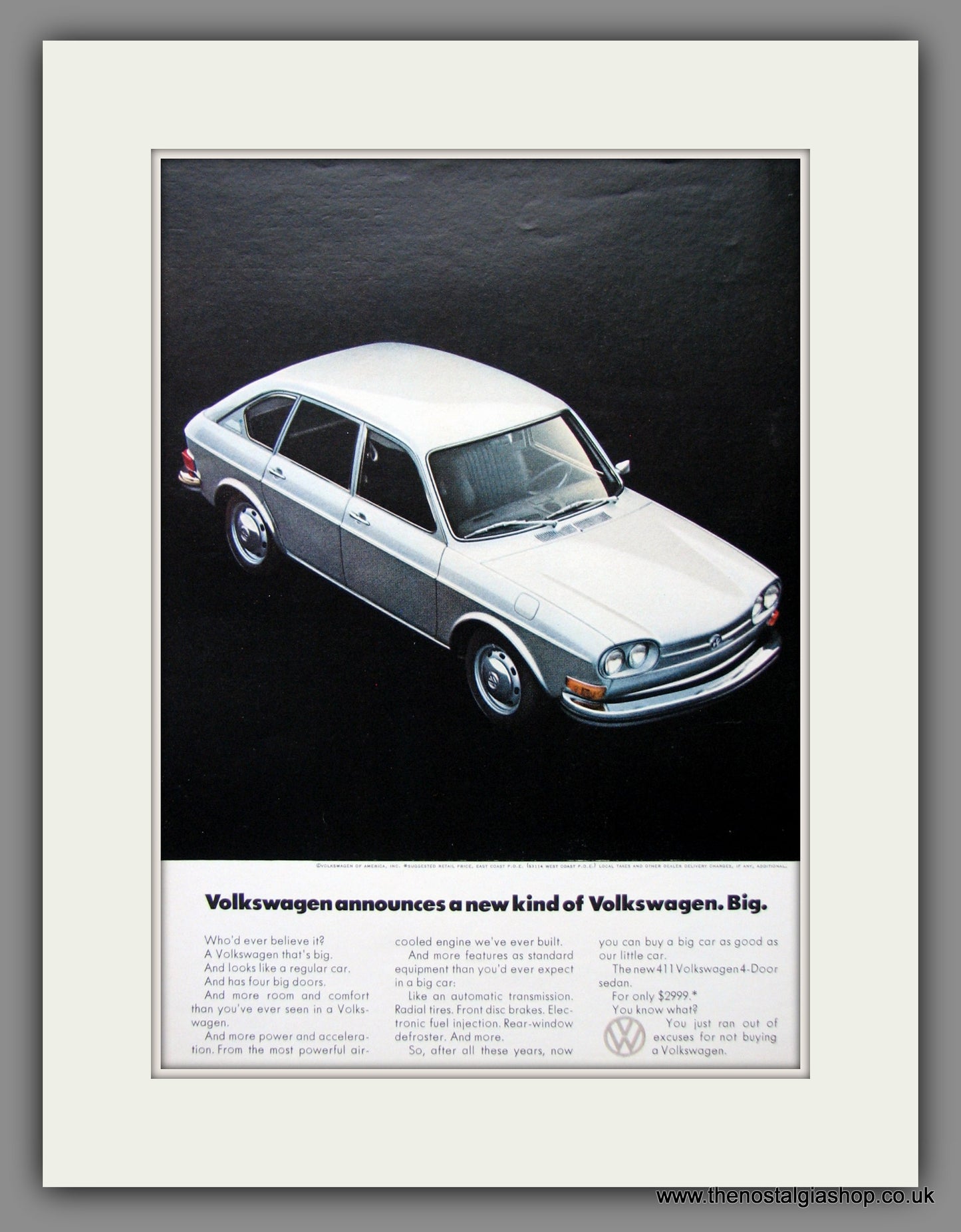 Volkswagen 411 Sedan. Original American Advert 1971 (ref AD54802)