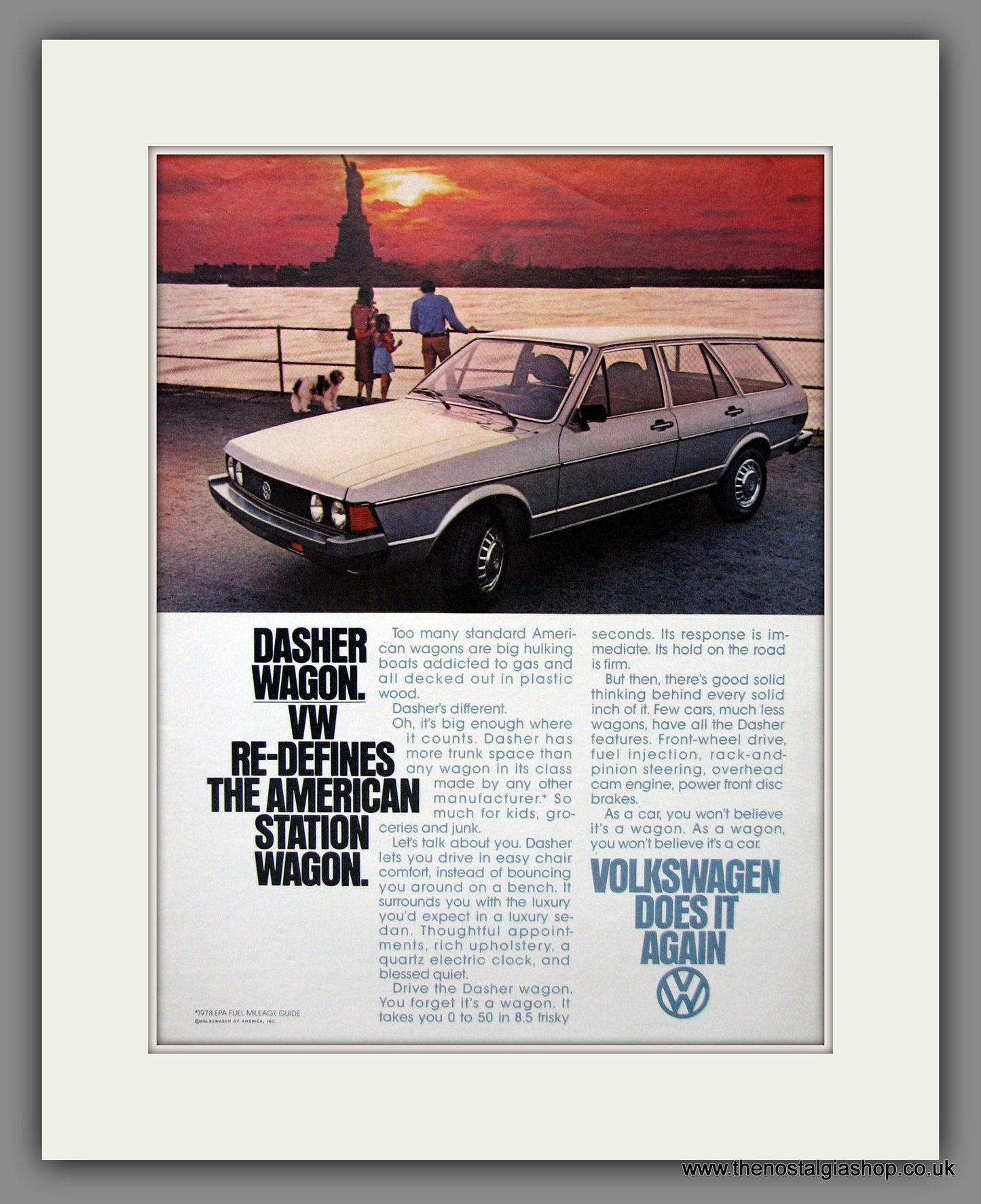 Volkswagen Dasher. Original American Advert 1978 (ref AD54805)
