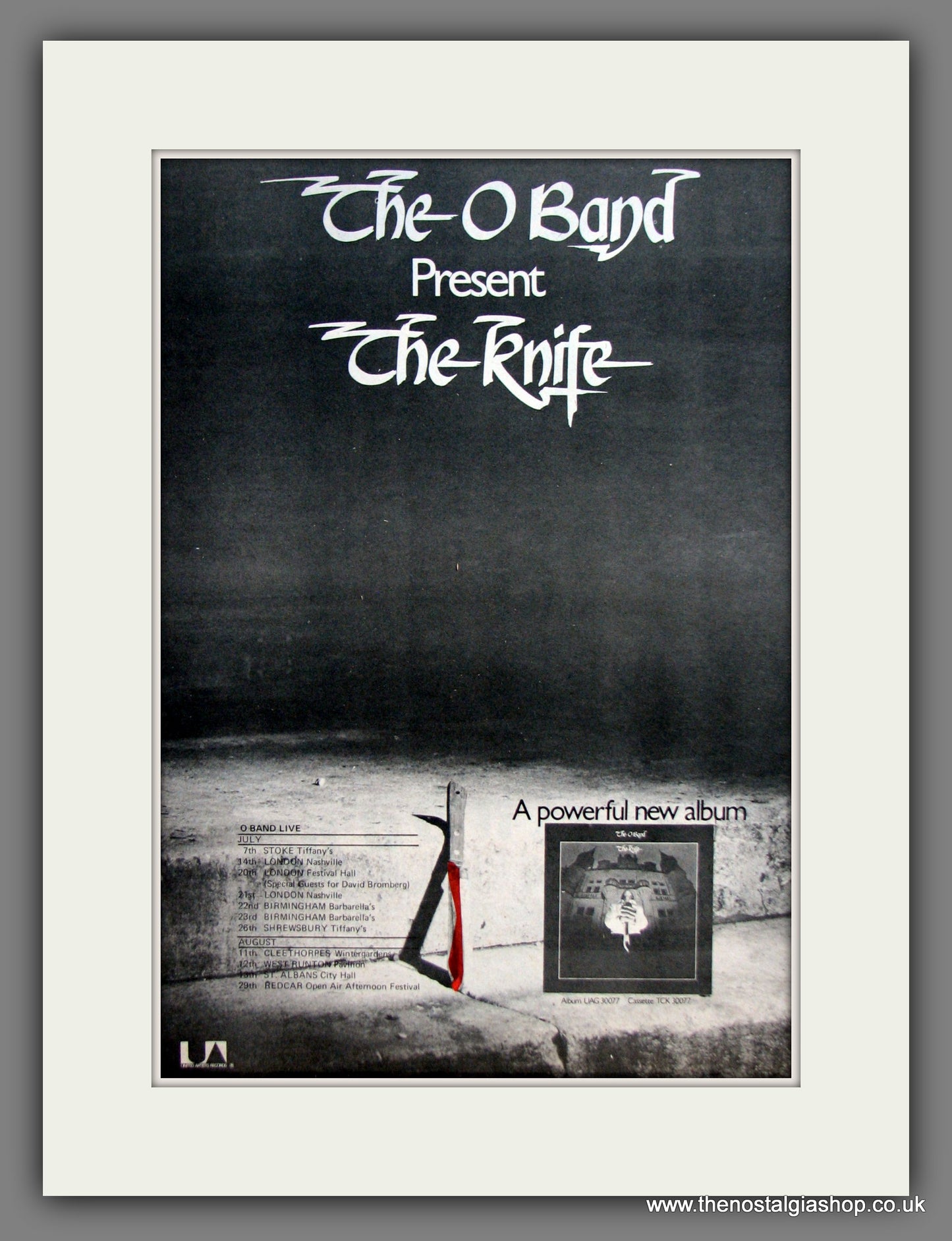 O Band. The Knife. Original Advert 1977 (ref AD11922)
