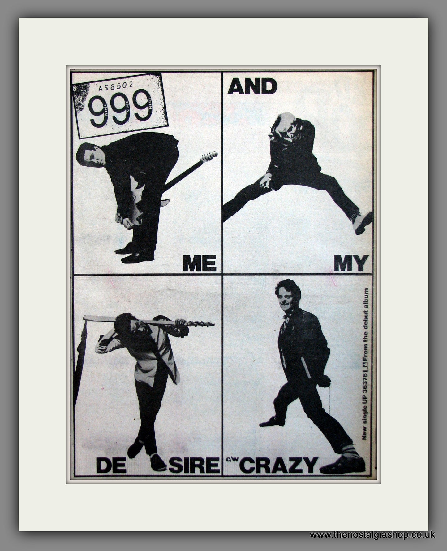 Nine Nine Nine. De Sire, Crazy. Original Advert 1978 (ref AD11931)