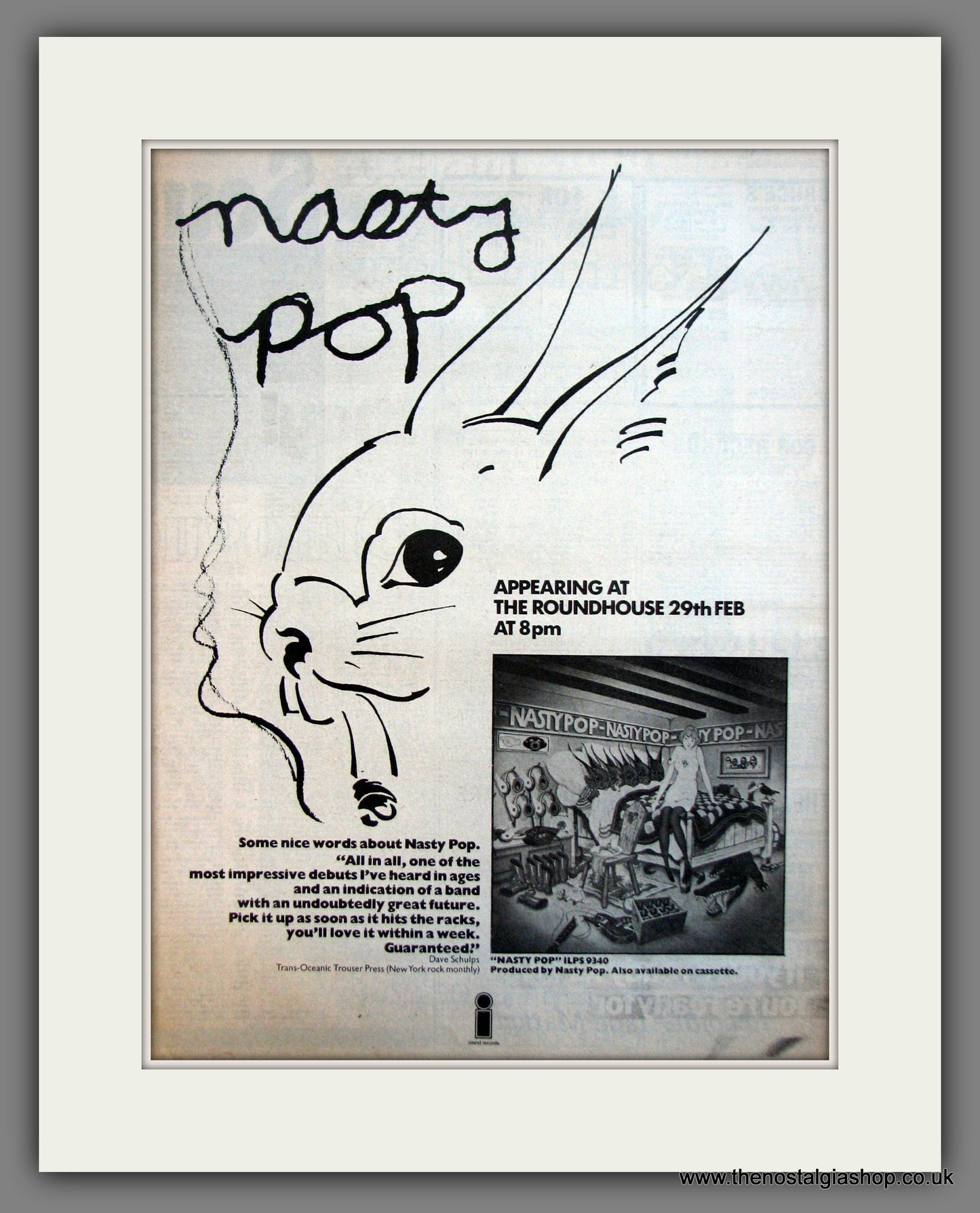 Nasty Pop, Debut Album. Original Advert 1976 (ref AD11944)