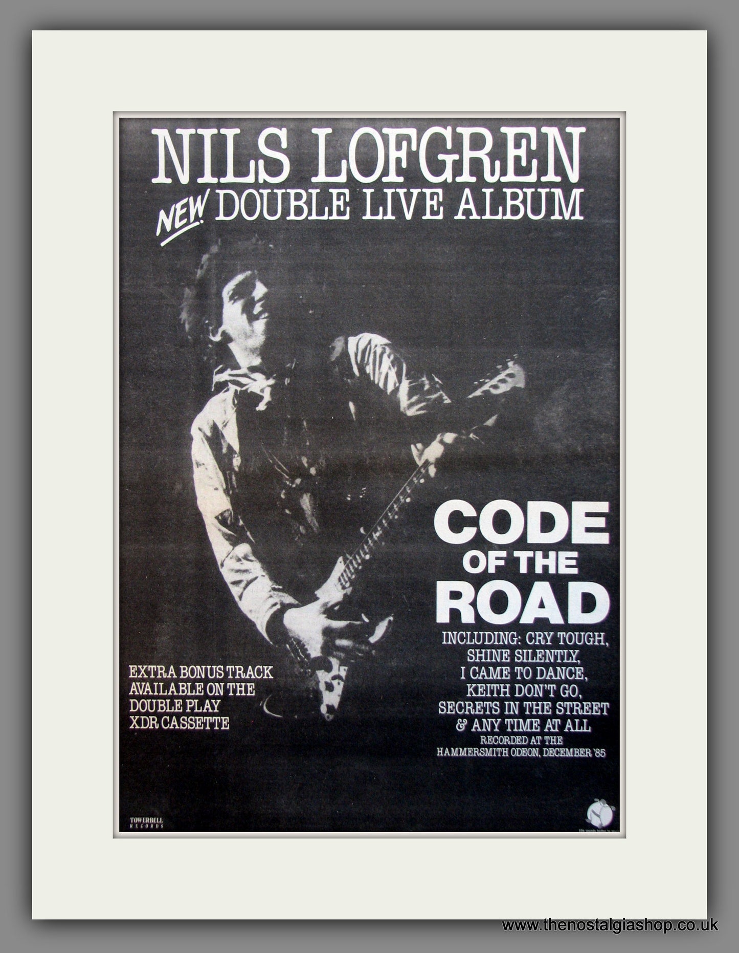 Nils Lofgren. Code Of The Road. Original Advert 1986 (ref AD12039)