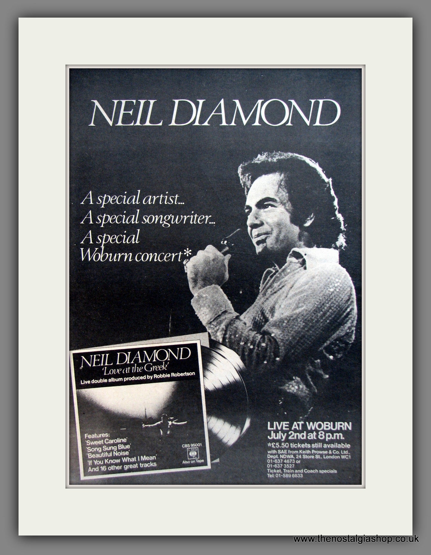 Neil Diamond. Love At The Greek. Original Advert 1977 (ref AD12059)