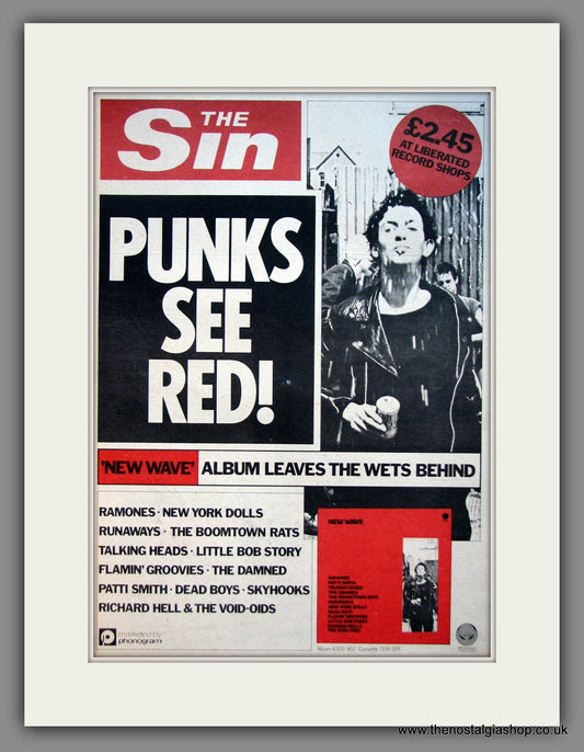 New Wave. Punks See Red. Original Advert 1977 (ref AD12069)