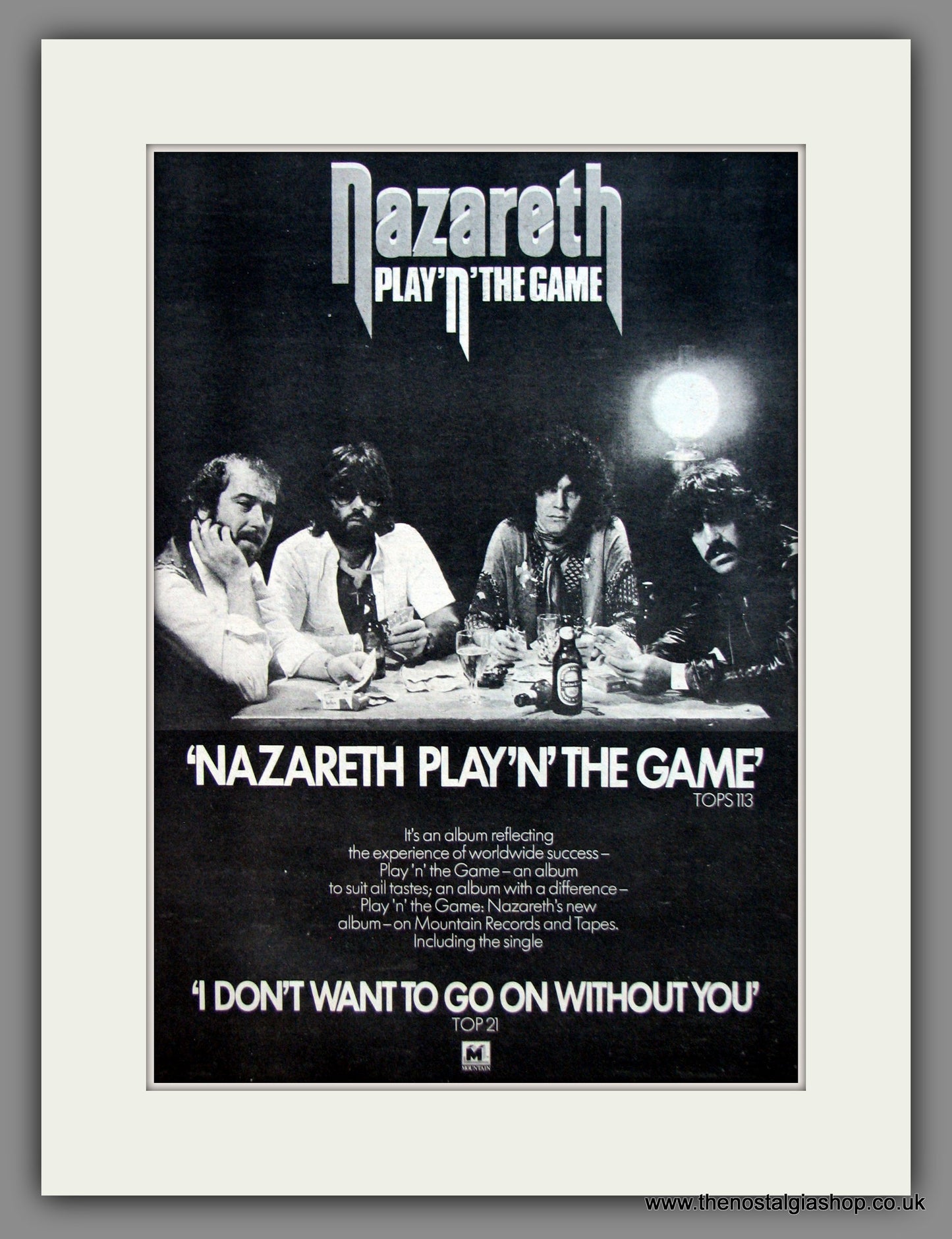 Nazareth. Play 'N' The Game. Original Advert 1976 (ref AD12093)