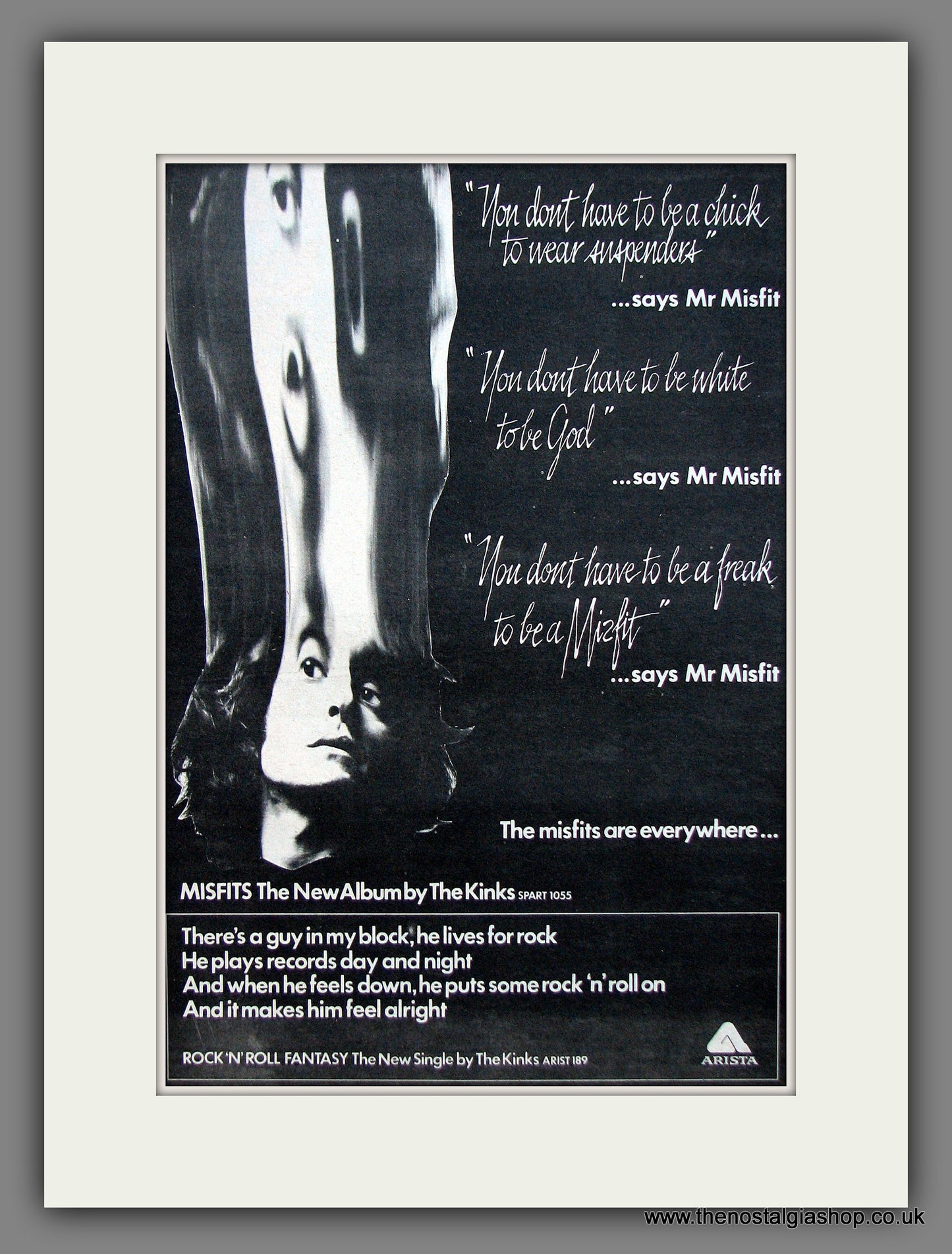 Kinks (The) Misfits. Original Advert 1978 (ref AD11948)