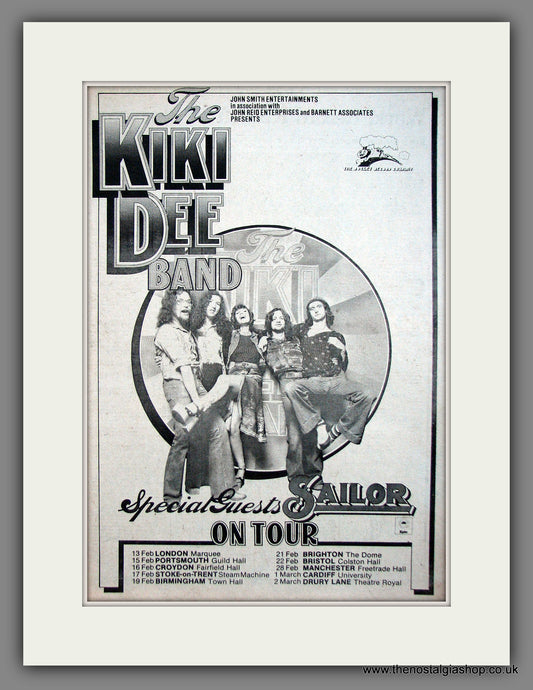 Kiki Dee Band UK Tour with Sailor. Original Advert 1975 (ref AD11950)
