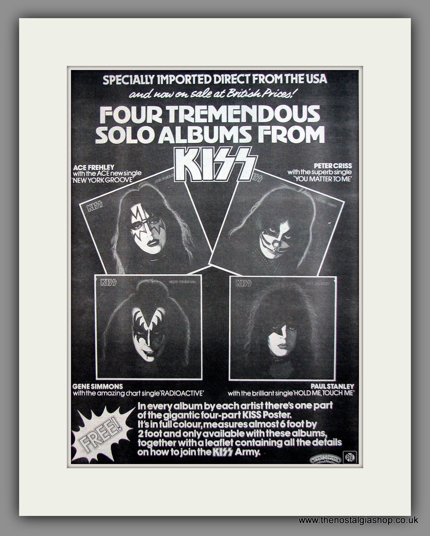 Kiss, Get The Albums!!. Original Advert 1979 (ref AD11961)
