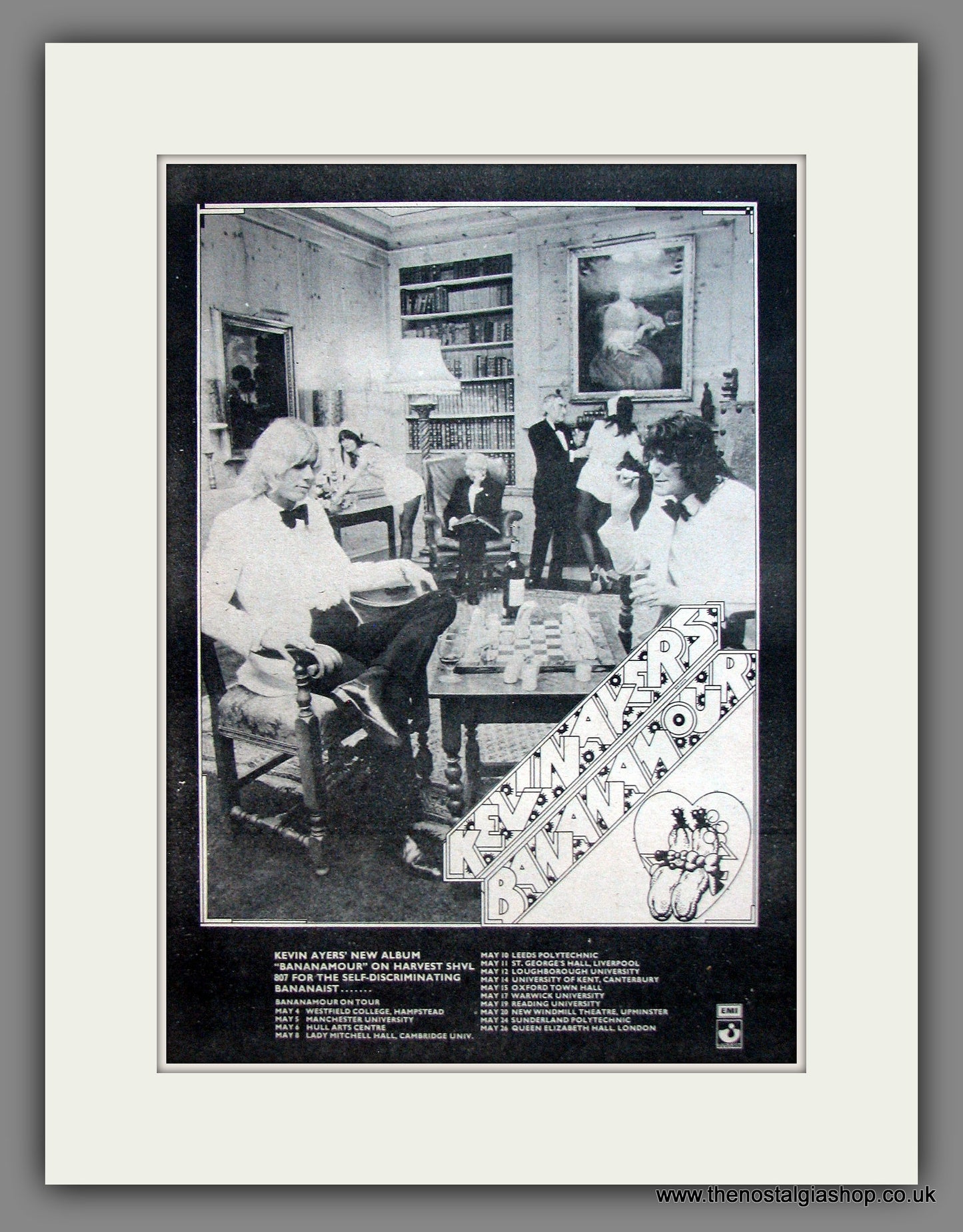 Kevin Ayers. Bananamour. UK Tour Dates. Original Advert 1973 (ref AD11976)